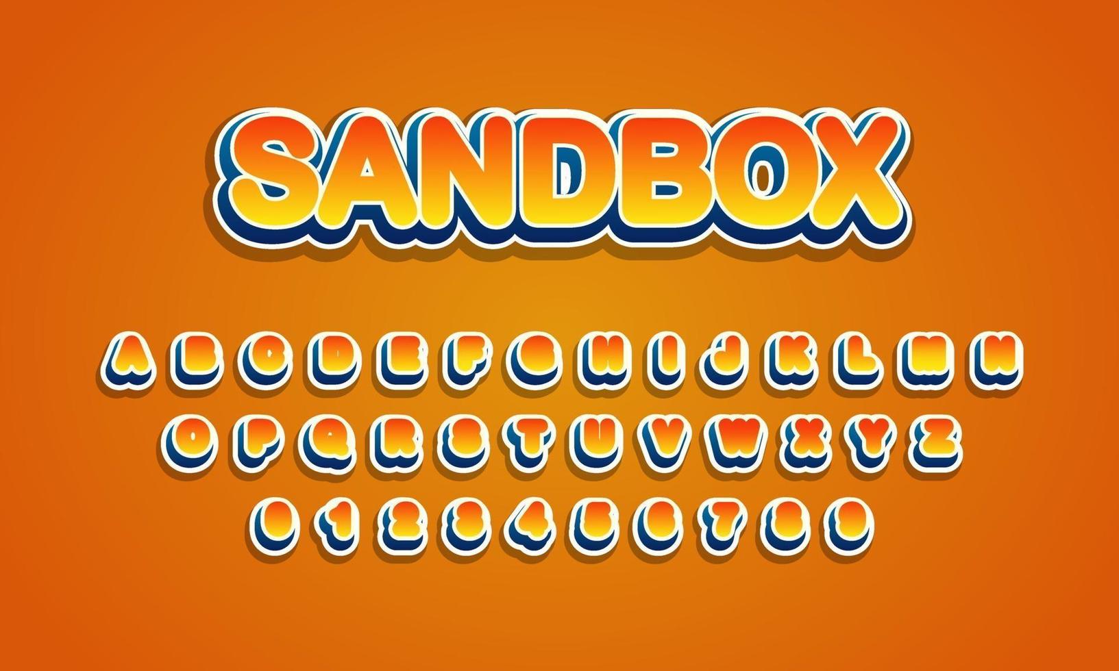 Sandbox-Schriftalphabet vektor