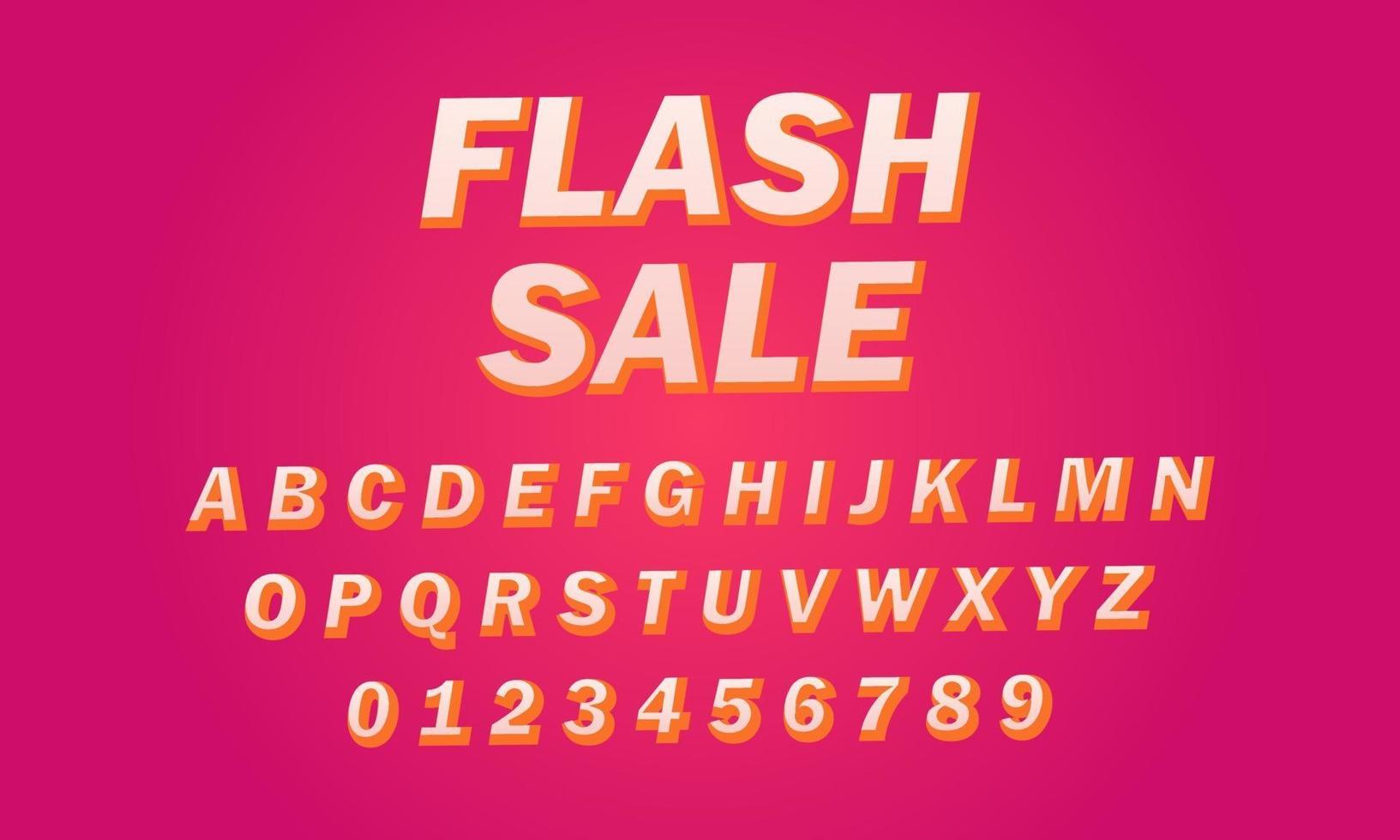 Flash Sale Schrift Alphabet vektor