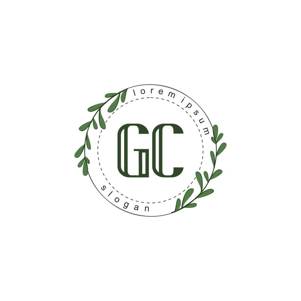 gc första skönhet blommig logotyp mall vektor