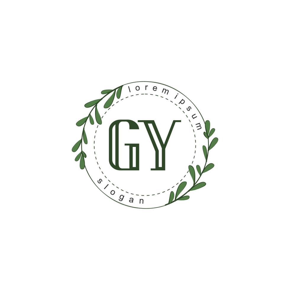gy Initiale Schönheit Blumen- Logo Vorlage vektor