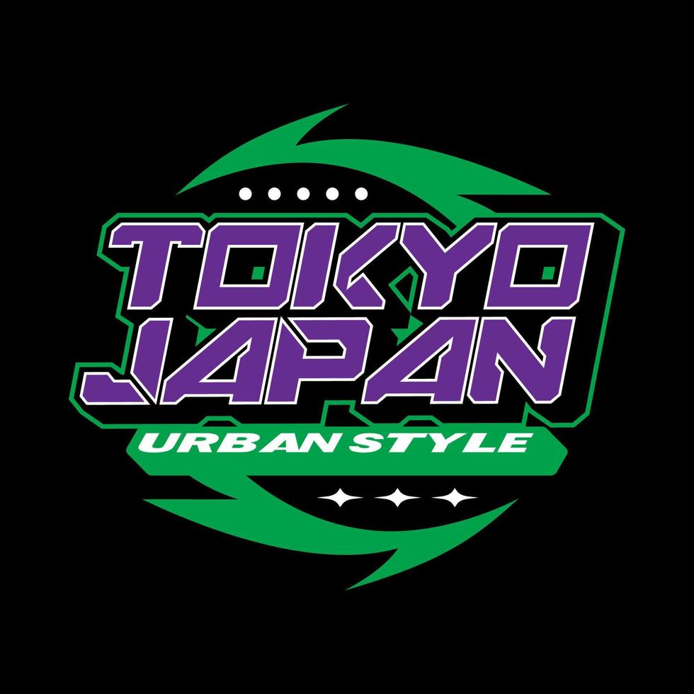 tokyo japan streetwear y2k stil färgrik slogan typografi vektor design ikon illustration. tröja, affisch, baner, mode, slogan skjorta, klistermärke, flygblad