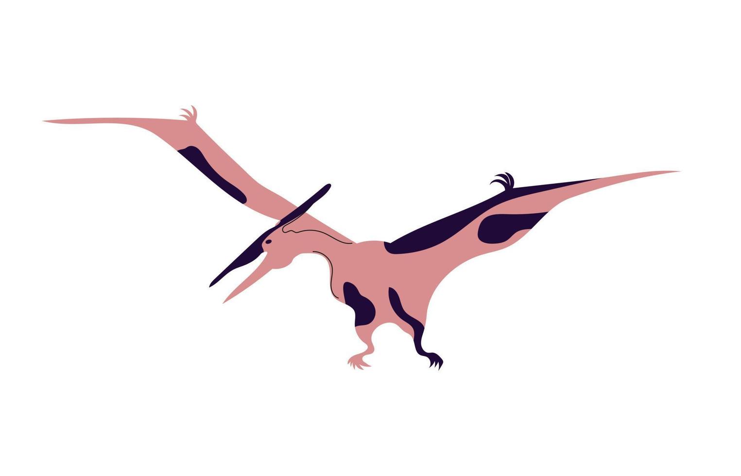 pteranodon vektor illustration isolerat på vit bakgrund. dinosaurier av de jurassic period.