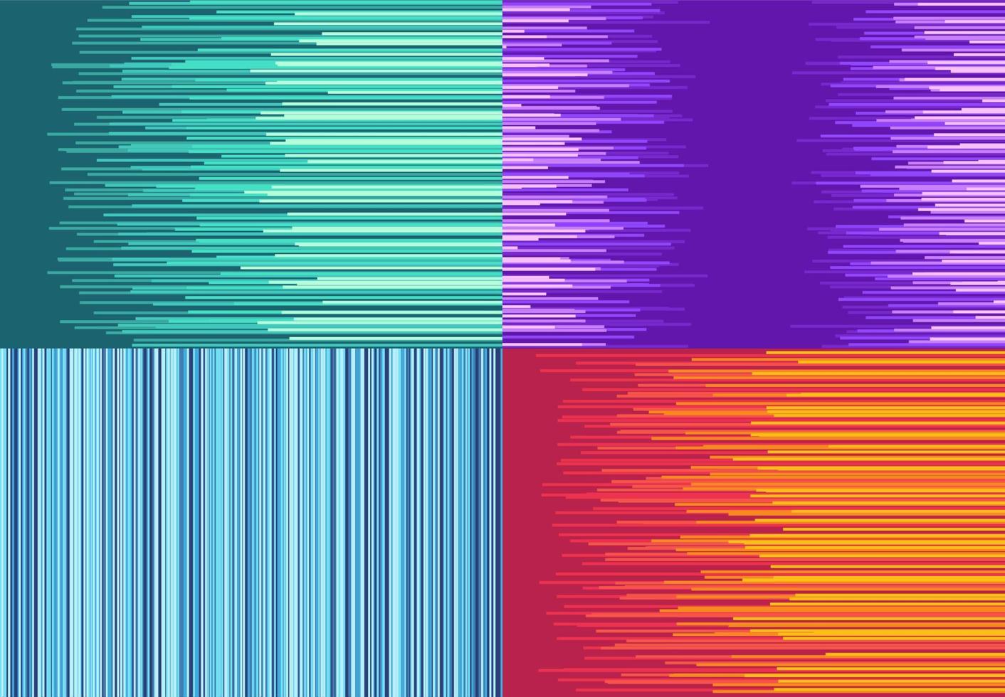 uppsättning av fyra färgrik bakgrund med hetero rader. vektor illustration.