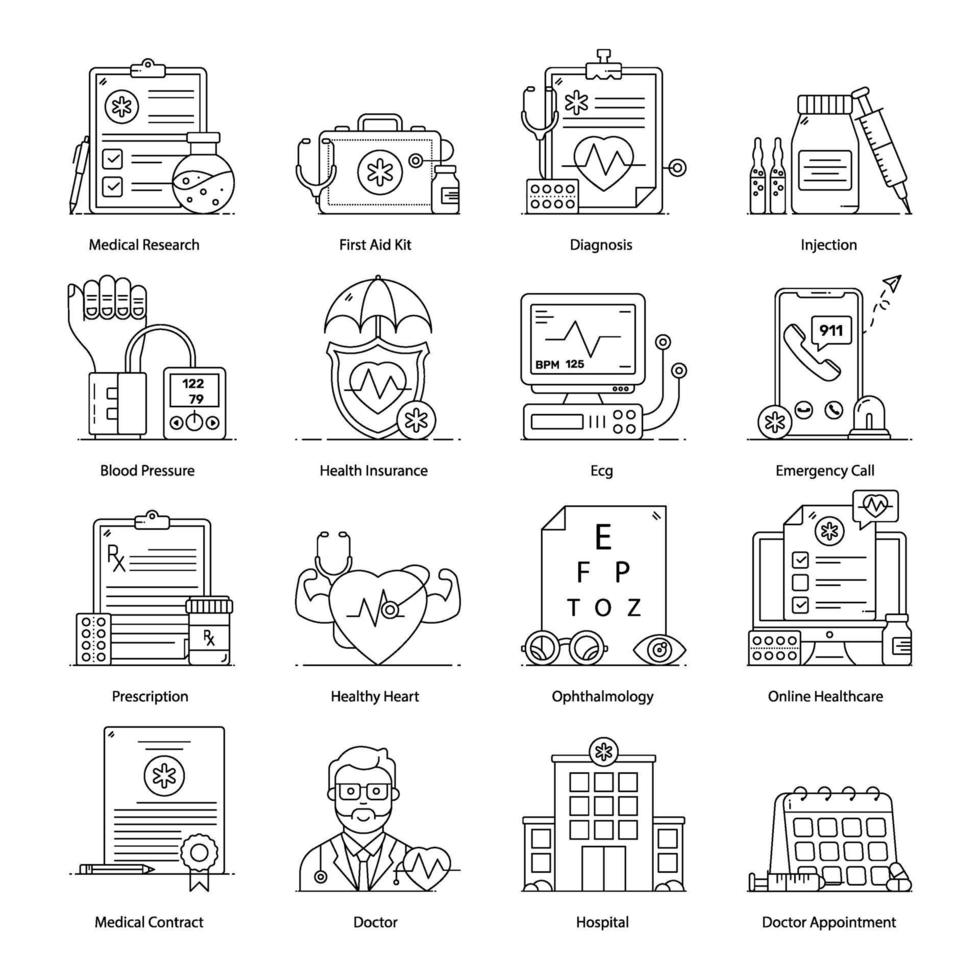 medicinska och sjukvårdselement vektor