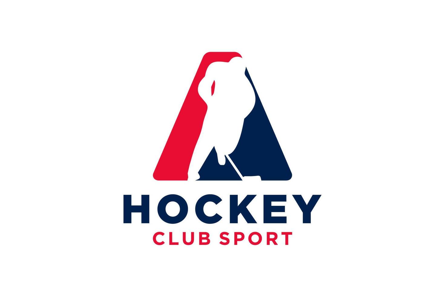 Vektor Initialen Brief ein mit Eishockey kreativ geometrisch modern Logo Design.