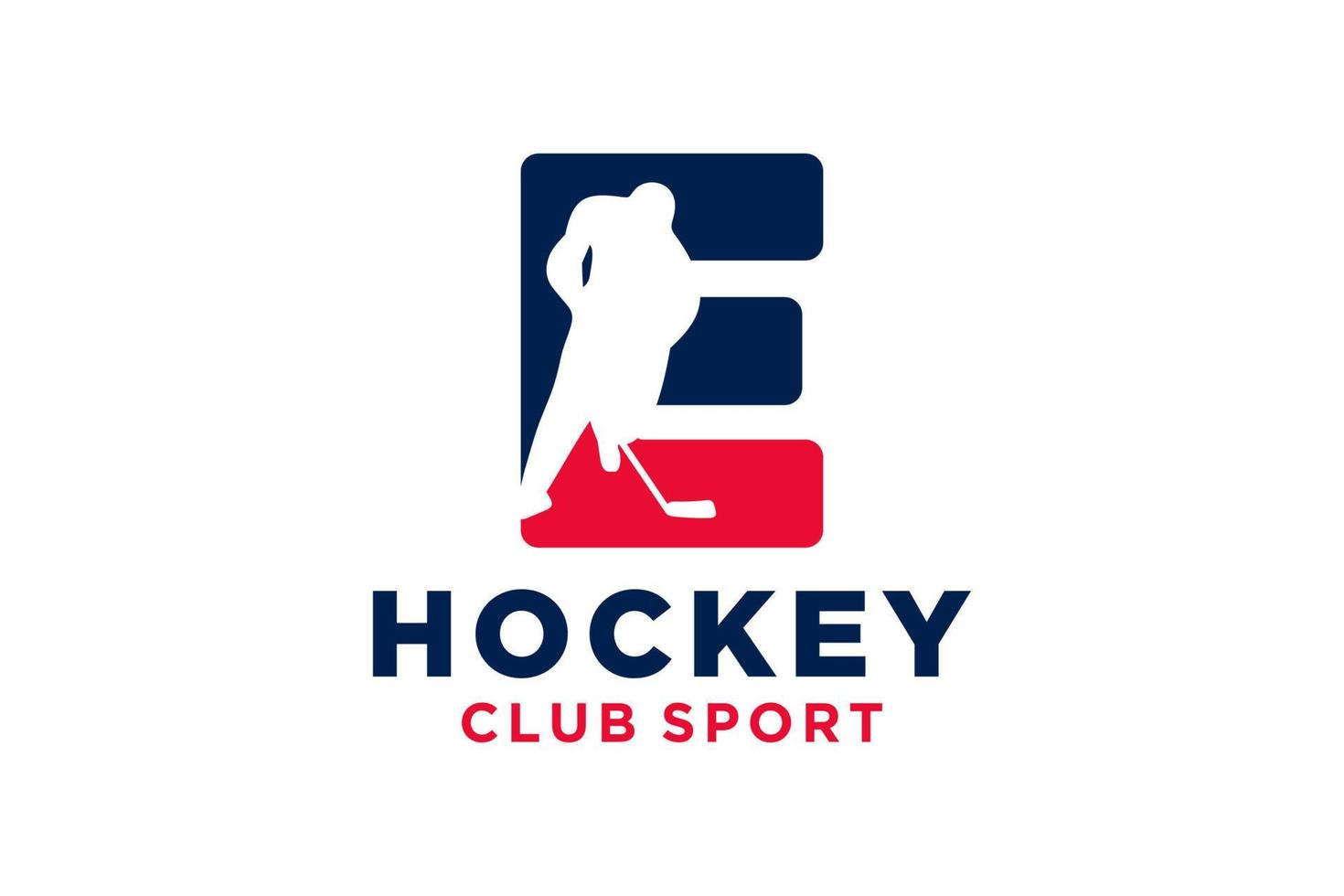 Vektor Initialen Brief e mit Eishockey kreativ geometrisch modern Logo Design.