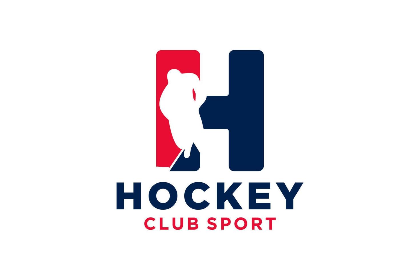 Vektor Initialen Brief h mit Eishockey kreativ geometrisch modern Logo Design.