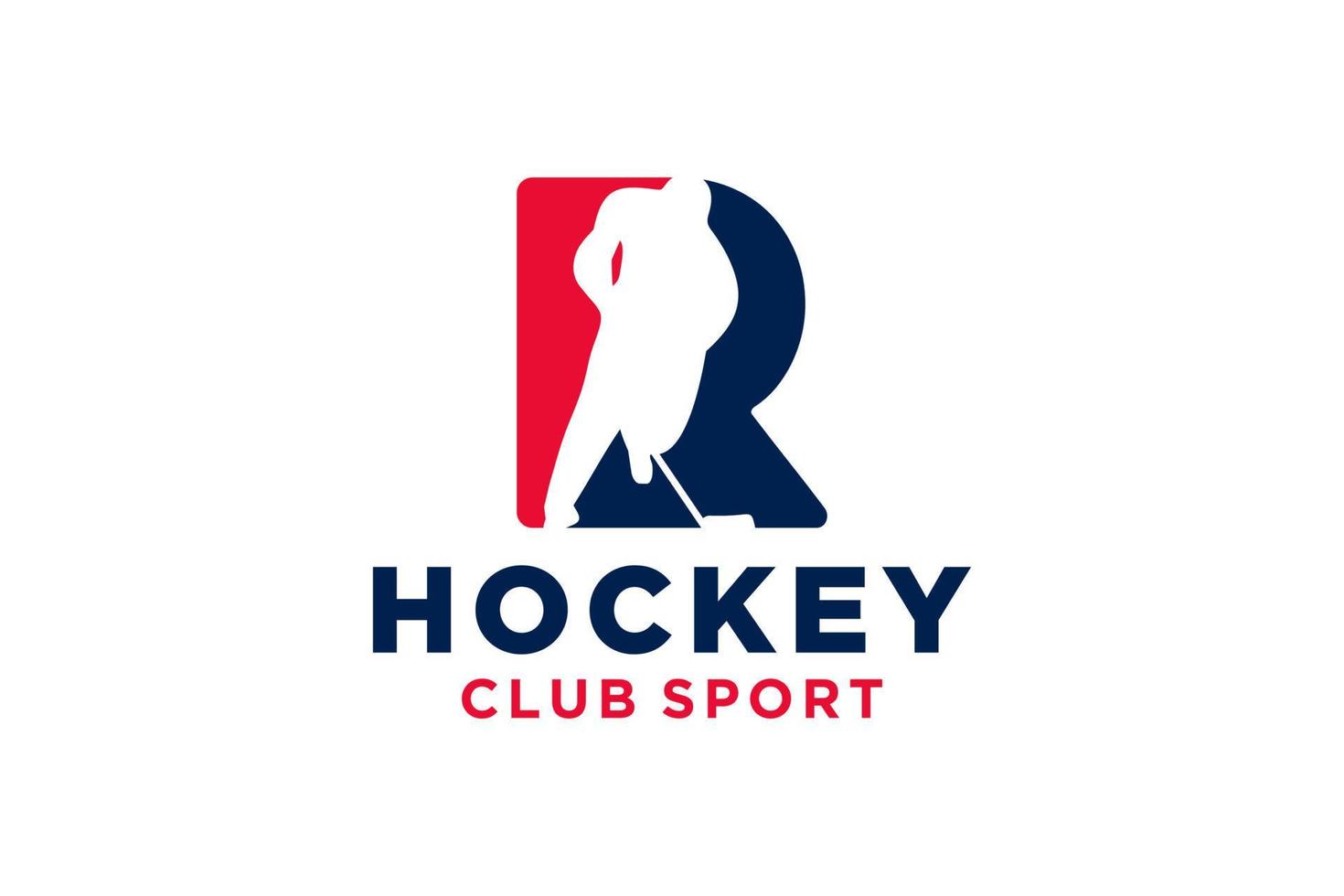 Vektor Initialen Brief r mit Eishockey kreativ geometrisch modern Logo Design.