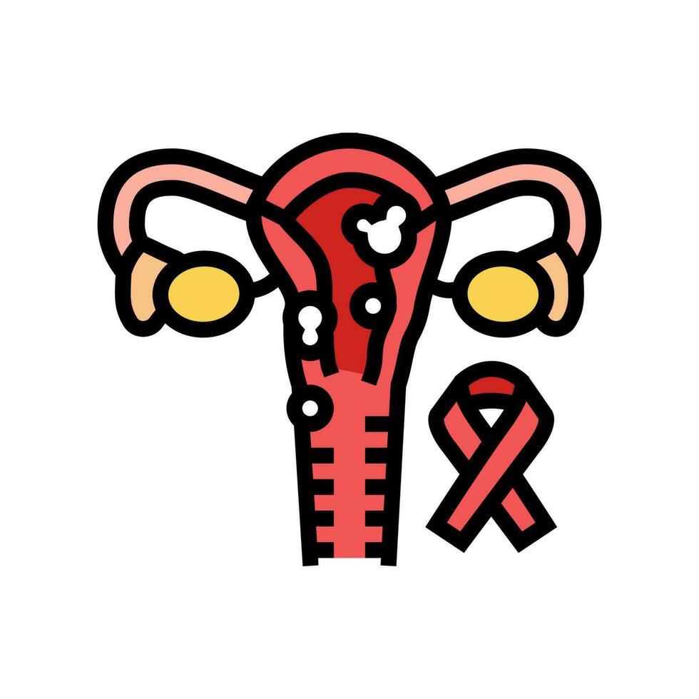 uterin cancer Färg ikon vektor illustration