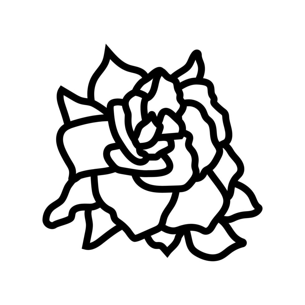 gardenia blomma vår linje ikon vektor illustration