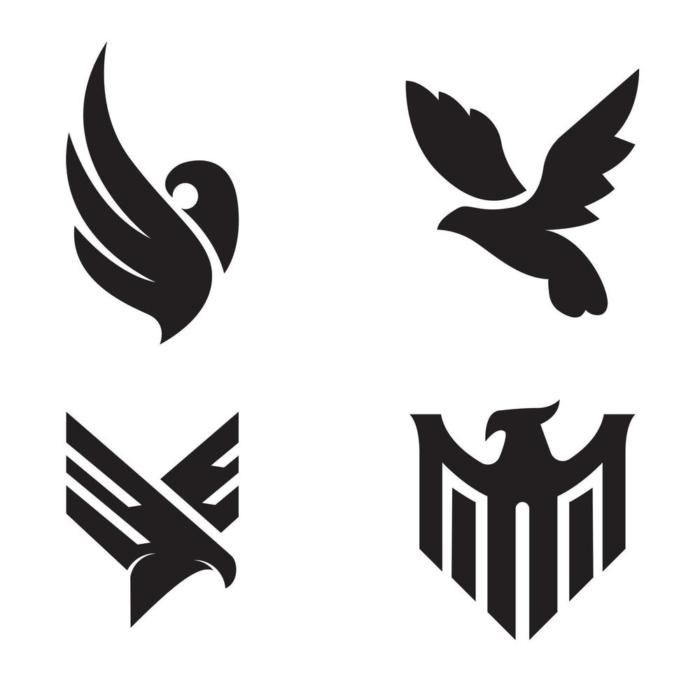 samling av fågel logotyper av olika former vektor