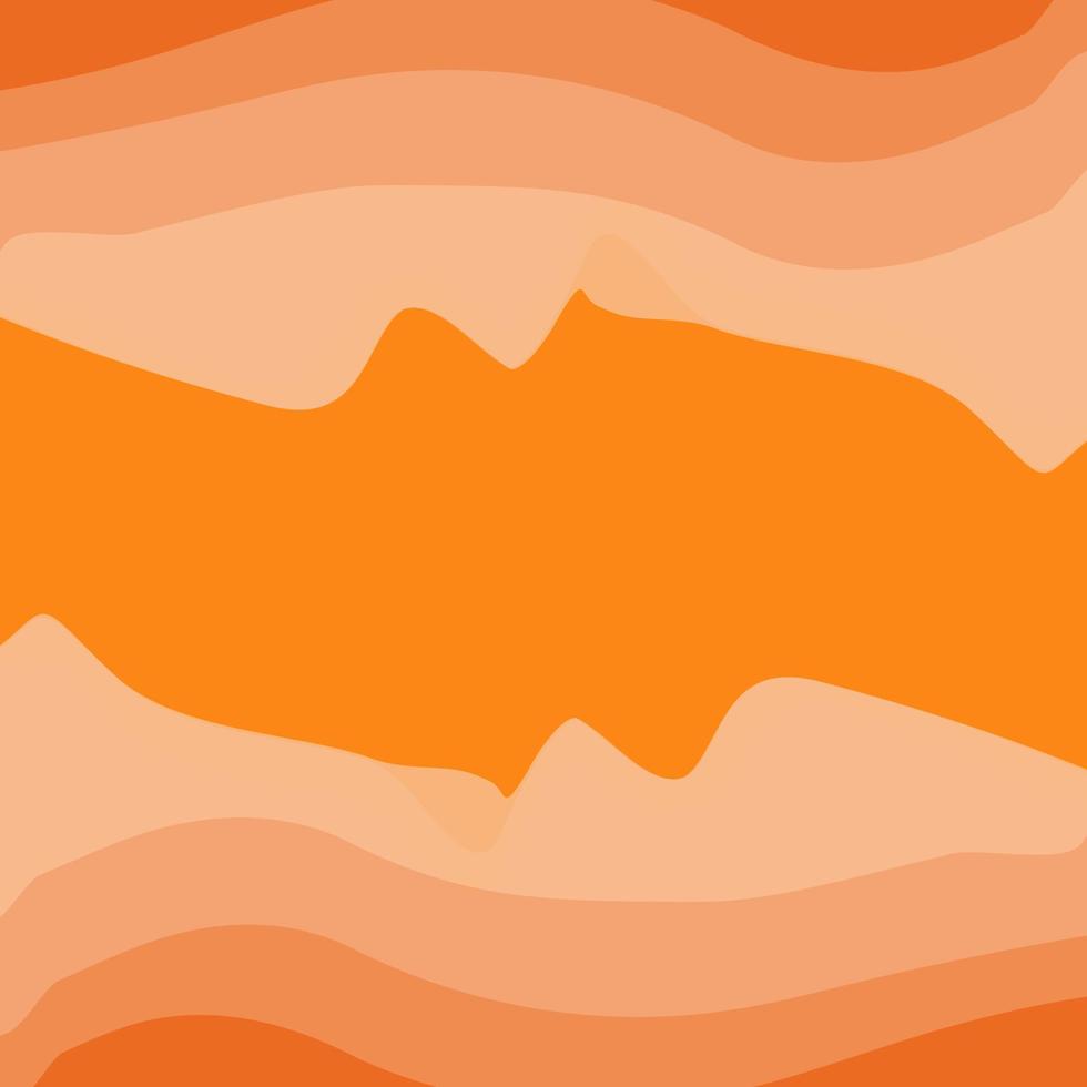 abstrakt rechteckig Rahmen mit oben und Unterseite Muster von wellig Linien im modisch Herbst Orange Schattierungen. vektor