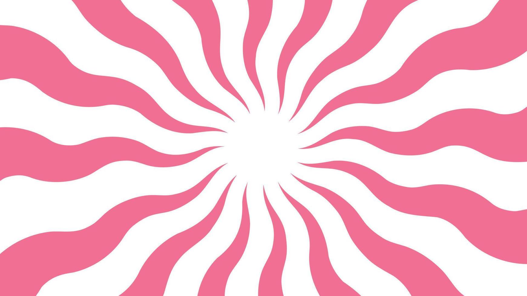 retro Stil Banner von Sonne platzen mit radial Strahlen im Sanft Rosa Pastell- Farbe Spiral, Strudel Streifen. Jahrgang Stil abstrakt Sommer- Hintergrund Vektor Illustration