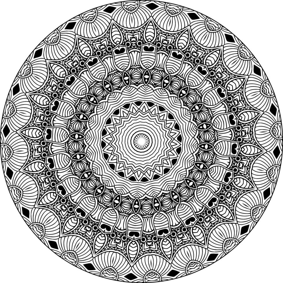 abstrakt Mandala Muster. Kunst auf das Mauer. Färbung Buch Spitze Muster das Tätowierung. Design zum ein Hintergrund Farbe Hemd und Fliese Aufkleber Design, dekorativ Kreis Ornament im ethnisch orientalisch Stil vektor