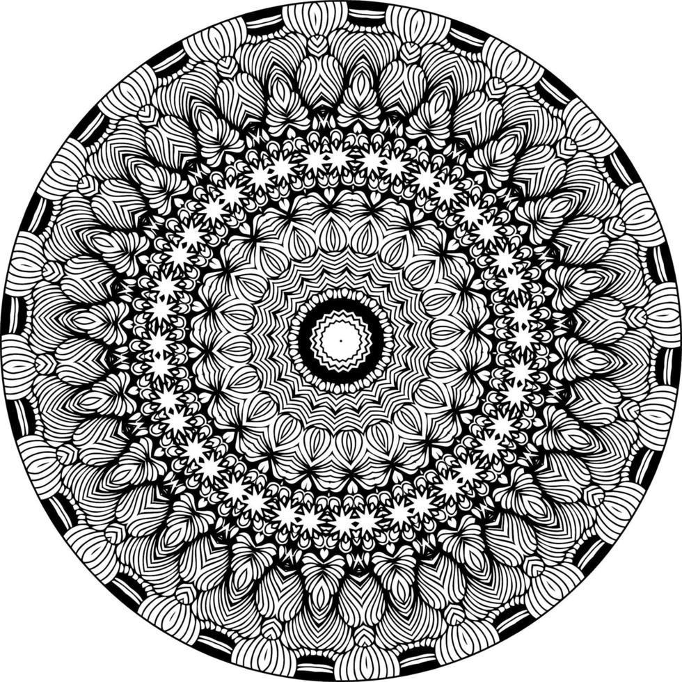 enkel cirkulär mönster i form av mandala för henna, mehndi, tatuering, dekoration. dekorativ prydnad i etnisk orientalisk stil. färg bok sida. cirkel vektor ClipArt blommig blomma orientalisk mönster