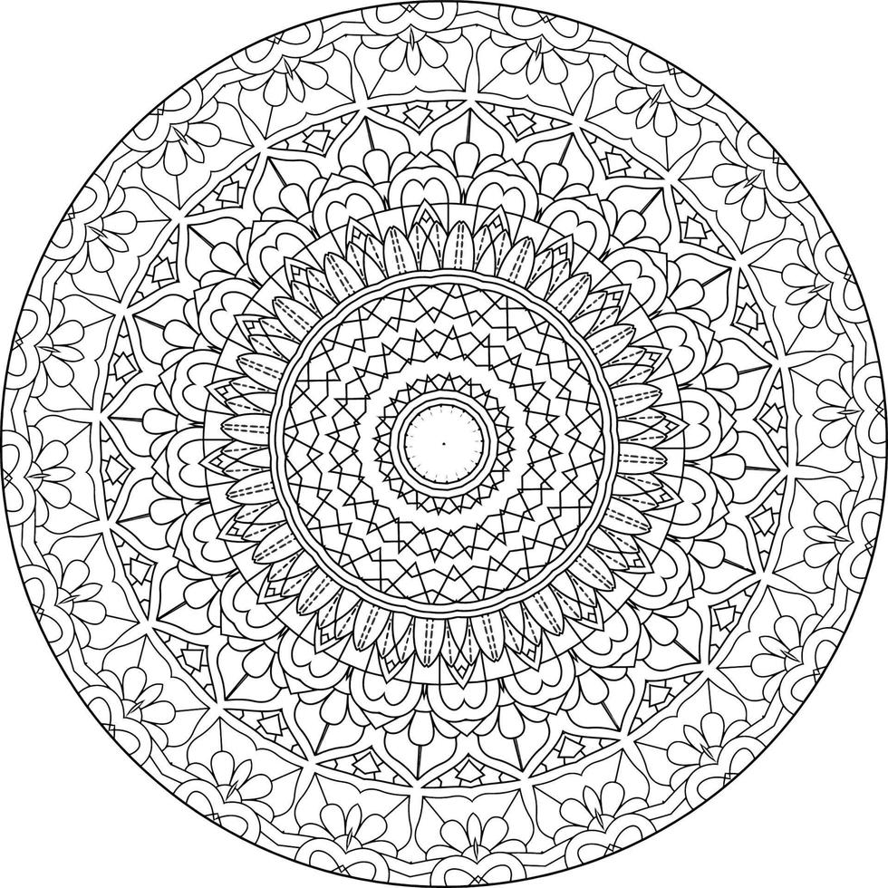 vektor abstrakt mandala mönster. konst på väggen. målarbok spetsmönster tatueringen. design för en tapetfärg skjorta och kakeldesign, dekorativ cirkelprydnad i etnisk orientalisk stil