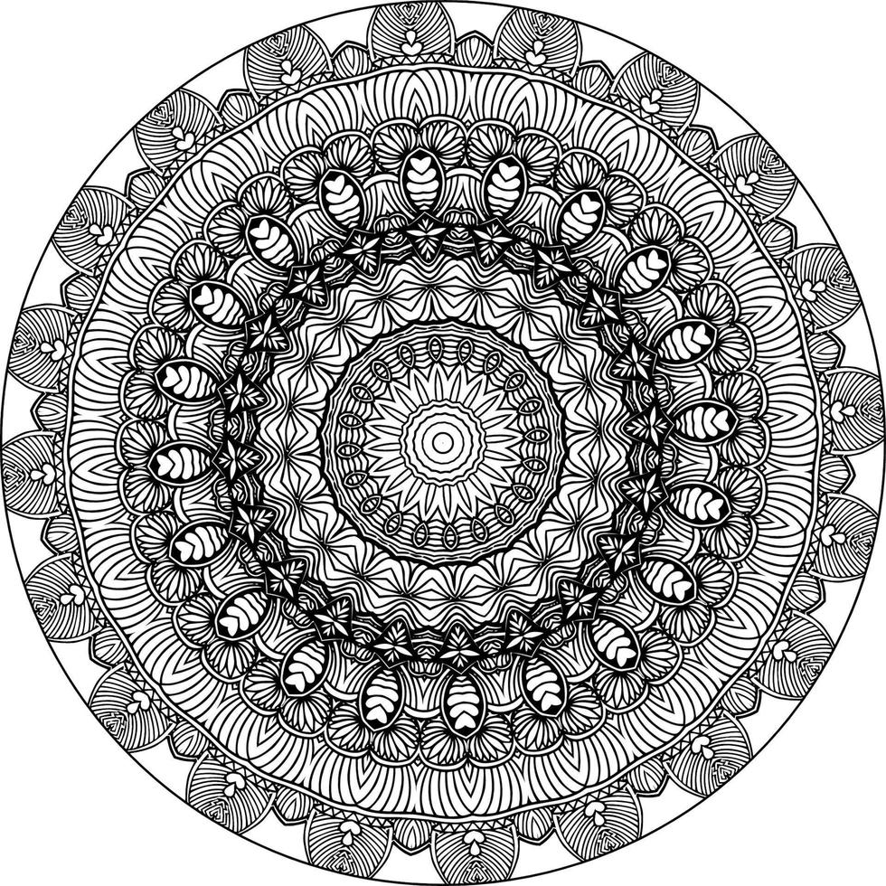 lätt mandala, enkel mandalas blommor färg sida på vit bakgrund. vektor