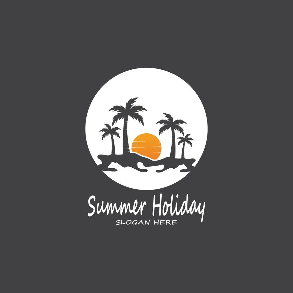 Palme Bäume Sommer- Ferien Logo Design Vektor Vorlage Illustration