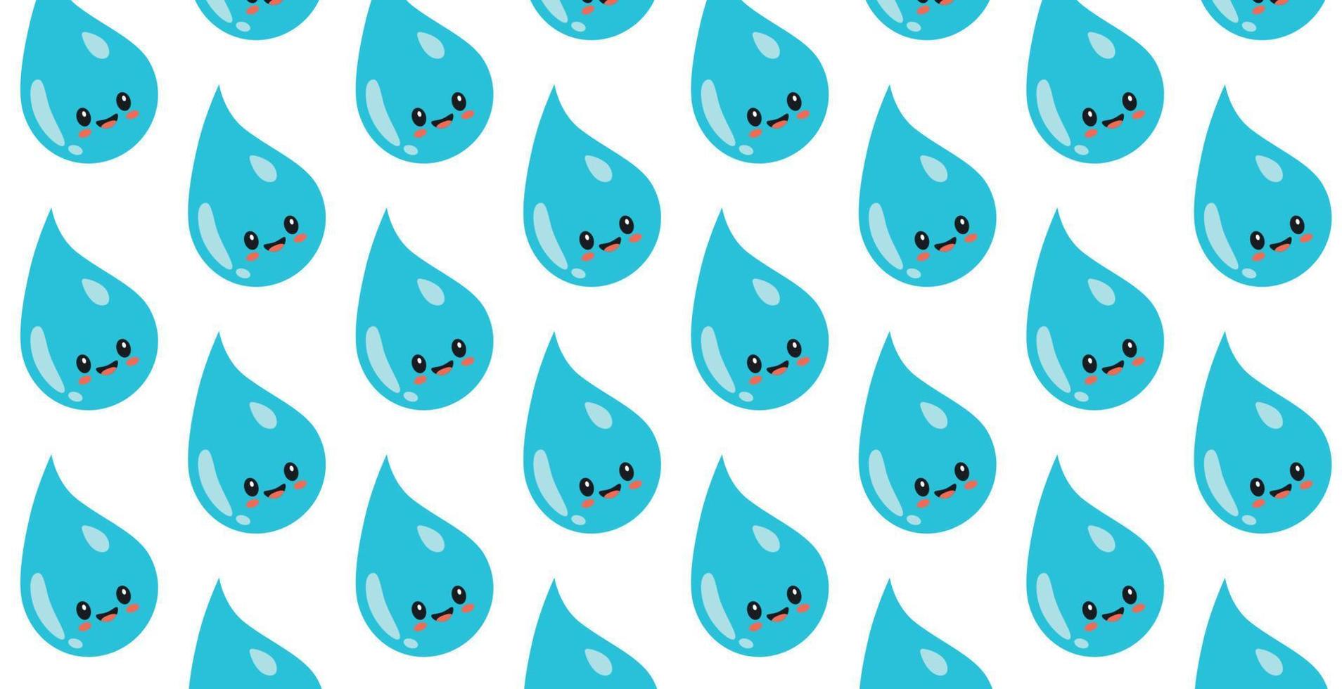 Blau komisch Wasser Tropfen. Welt Wasser Tag. Muster Hintergrund. vektor