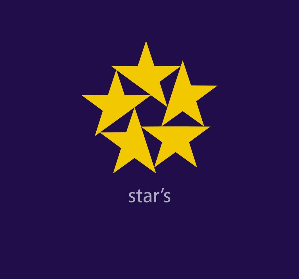 kreativ 5 Star Logo Design. modern Design Gelb Farbe. Luxus Star Logo Vorlage. Vektor. vektor