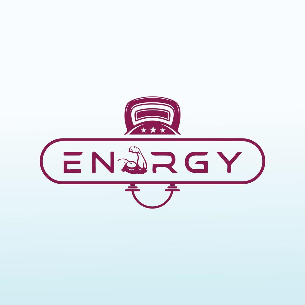 Energie Logo Design mit Fitness Symbol vektor