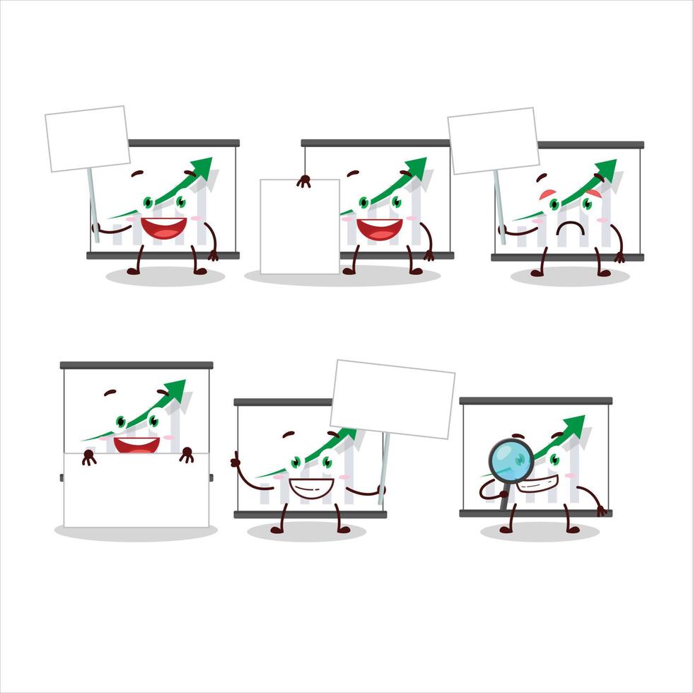 Diagramm gehen oben Karikatur Charakter bringen Information Tafel vektor