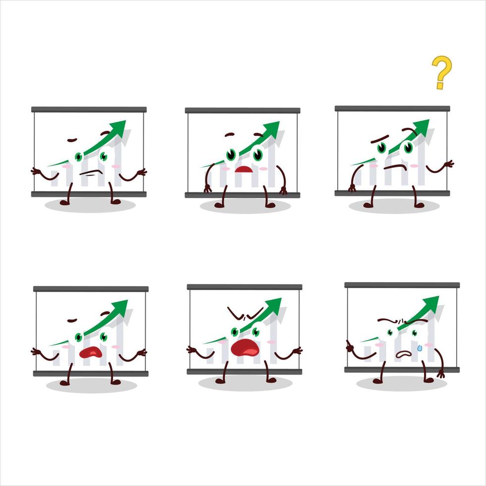 Karikatur Charakter von Diagramm gehen oben mit Was Ausdruck vektor
