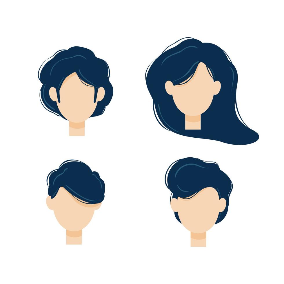 Menschen Kopf Porträts Satz. vielfältig Männer und Frauen Gesichter. Zeichen bündeln. eben Vektor Abbildungen isoliert auf Weiß Hintergrund