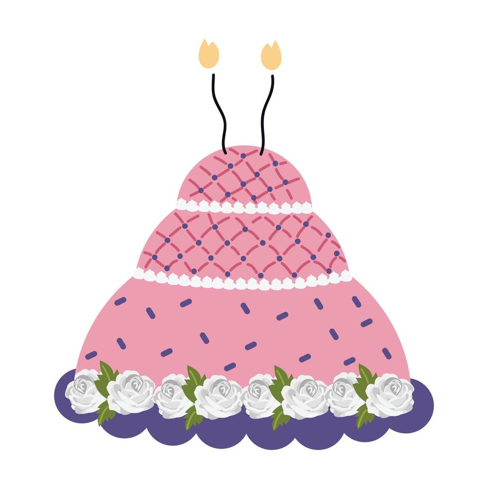 Geburtstag Kuchen Karikatur Illustration. Gekritzel Kuchen, Cupcake zum ein glücklich Geburtstag Feier vektor