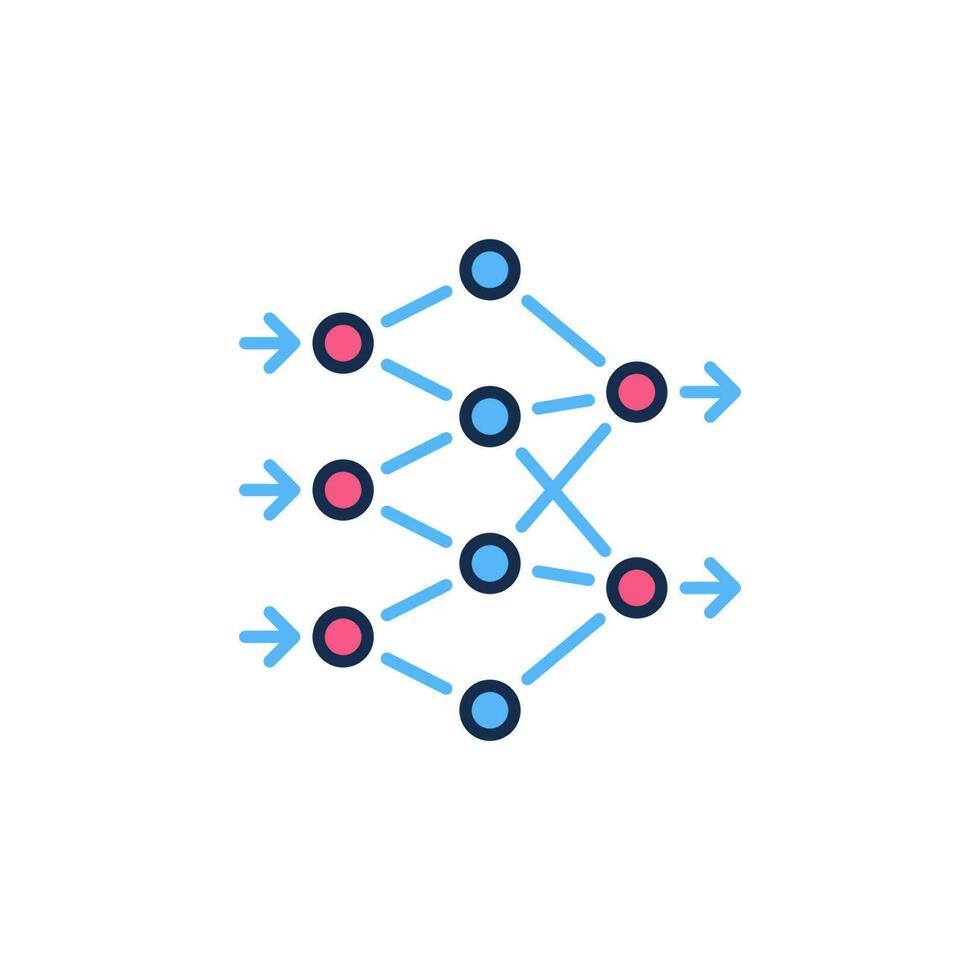 künstlich neural Netzwerke Vektor Konzept farbig Symbol
