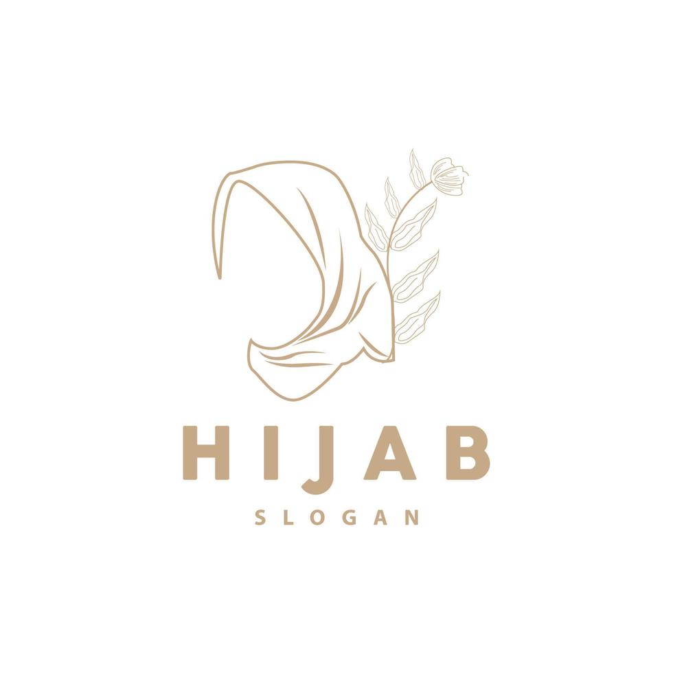 Hijab-Logo, Vektormarke für Modeprodukte, Hijab-Boutique-Design für muslimische Frauen vektor