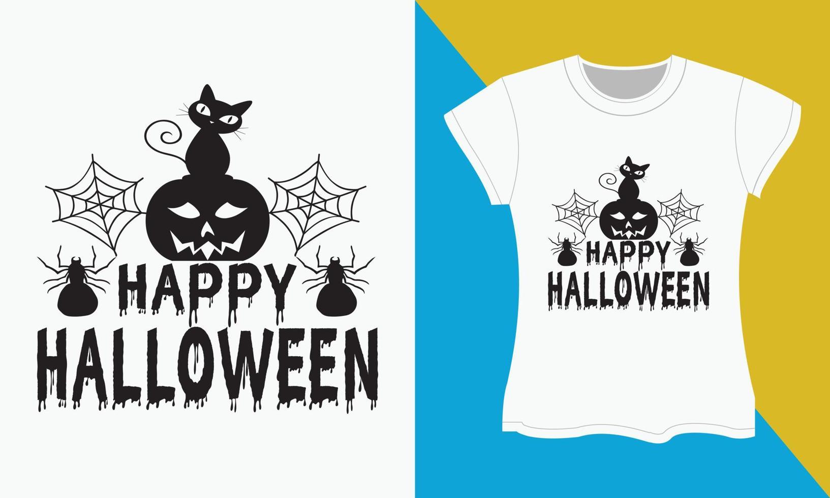 Halloween T-Shirt svg Schnitt Dateien Design, glücklich Halloween vektor