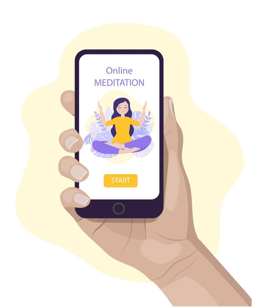 Banner zum Netz Seite Vorlage online Yoga, Meditation. vektor