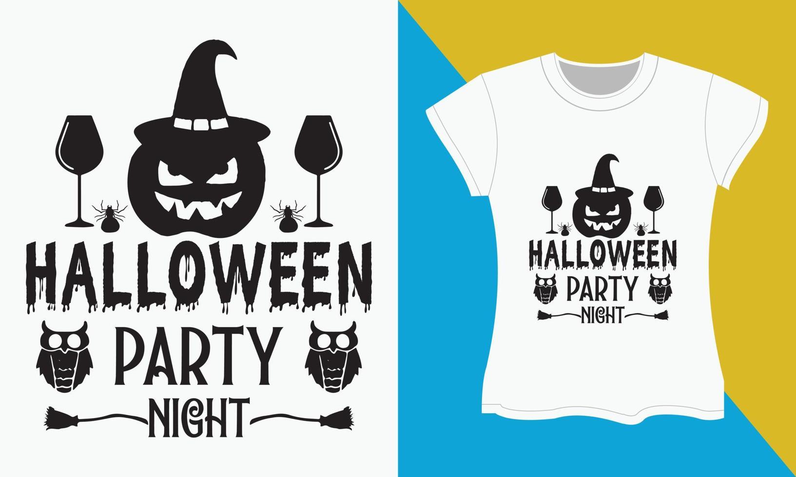Halloween svg Schnitt Dateien T-Shirt Design, Halloween Party Nacht vektor