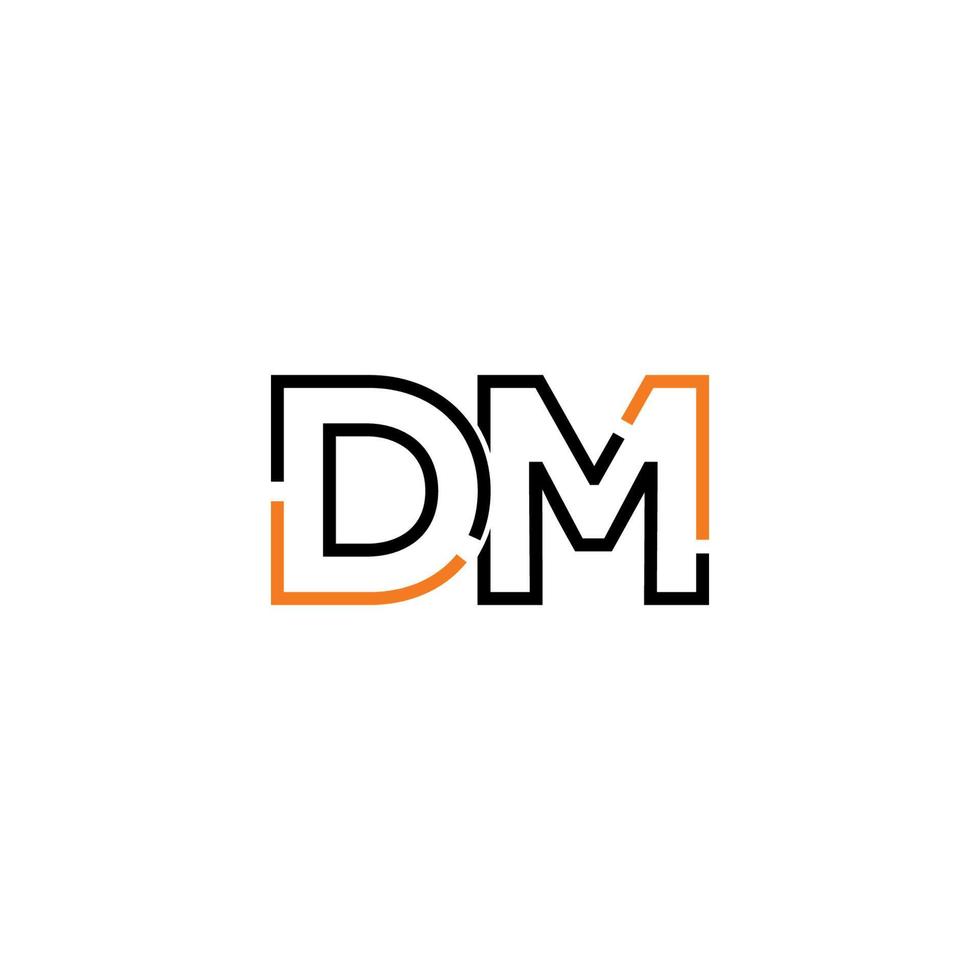 abstrakt brev dm logotyp design med linje förbindelse för teknologi och digital företag företag. vektor