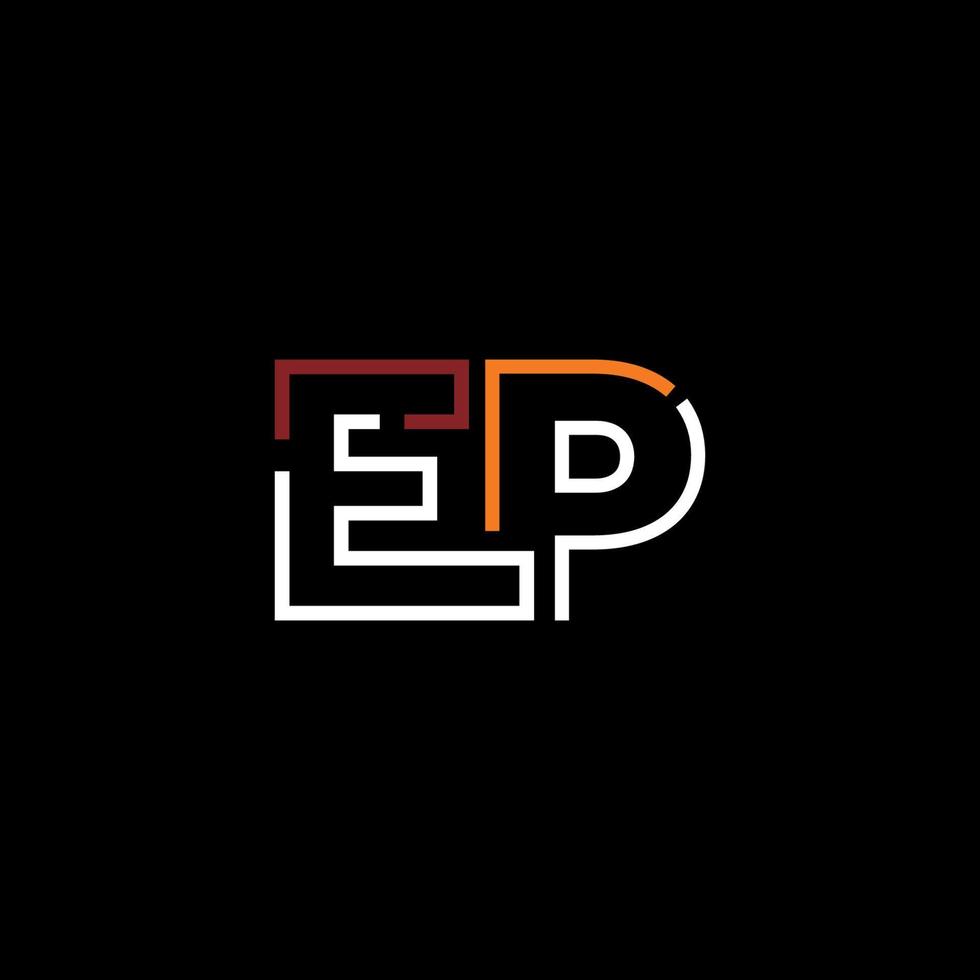 abstrakt Brief ep Logo Design mit Linie Verbindung zum Technologie und Digital Geschäft Unternehmen. vektor
