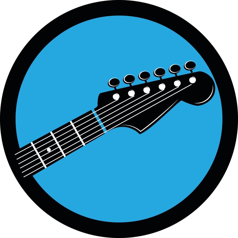 Vektor Bild von ein Gitarre auf Blau Hintergrund