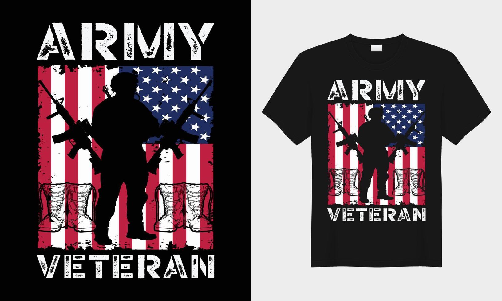 Heer Veteran Typografie Vektor T-Shirt Design