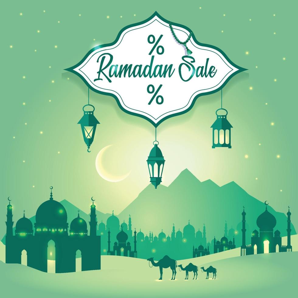 Ramadan Verkauf Hintergrund Flyer Design vektor