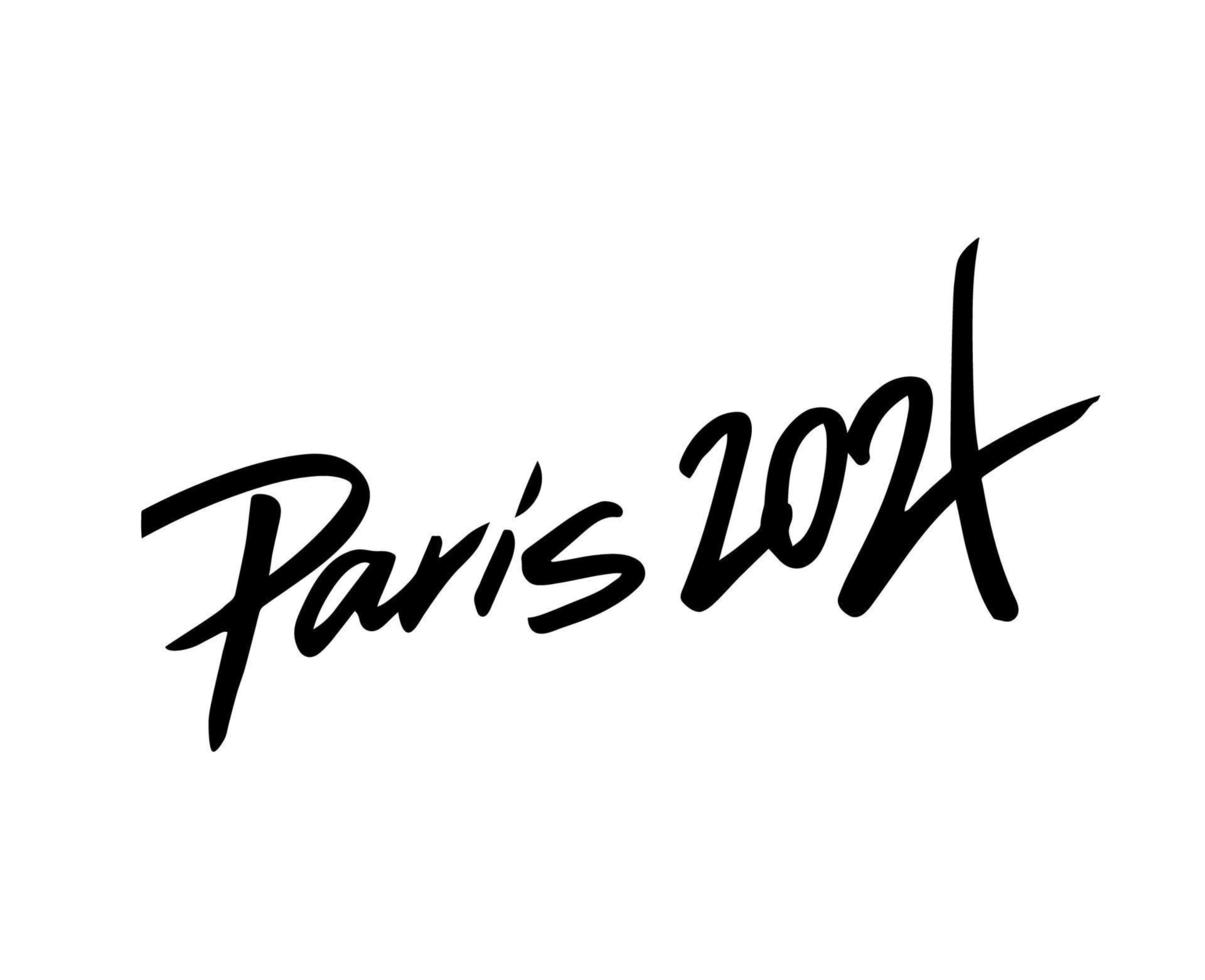 Paris 2024 Name schwarz olympisch Spiele Logo Symbol abstrakt Design Vektor Illustration