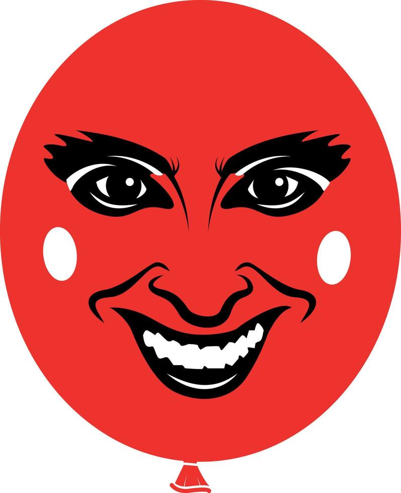 Illustration von ein rot Ballon mit Mensch Gesicht vektor