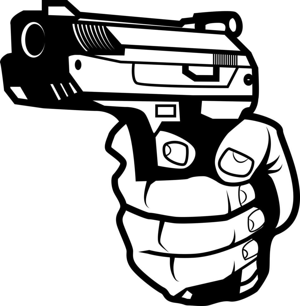 Vektor Grafik von ein Hand halten ein Feuerwaffe