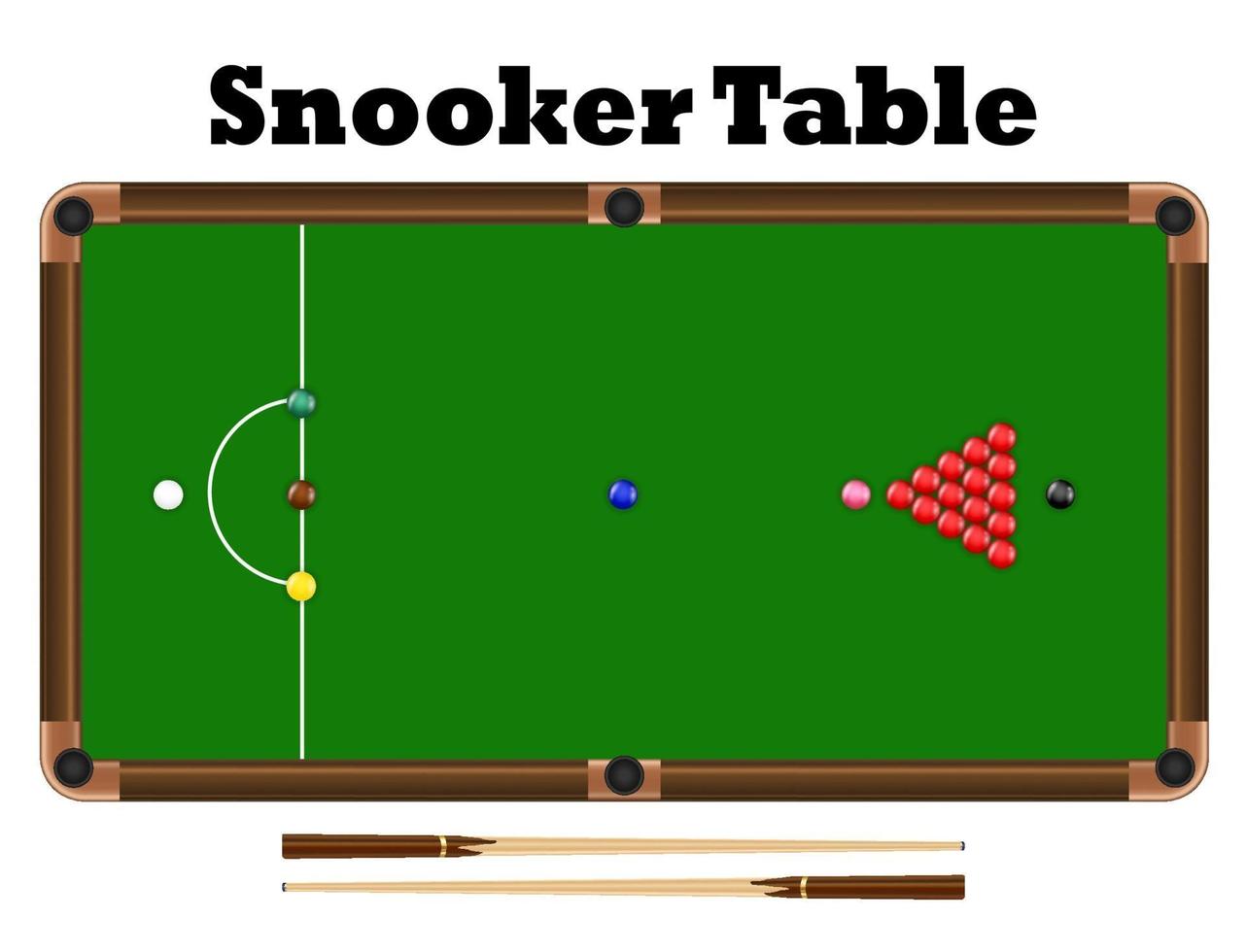 Draufsicht Snooker Ball auf Snooker Tischvektor vektor