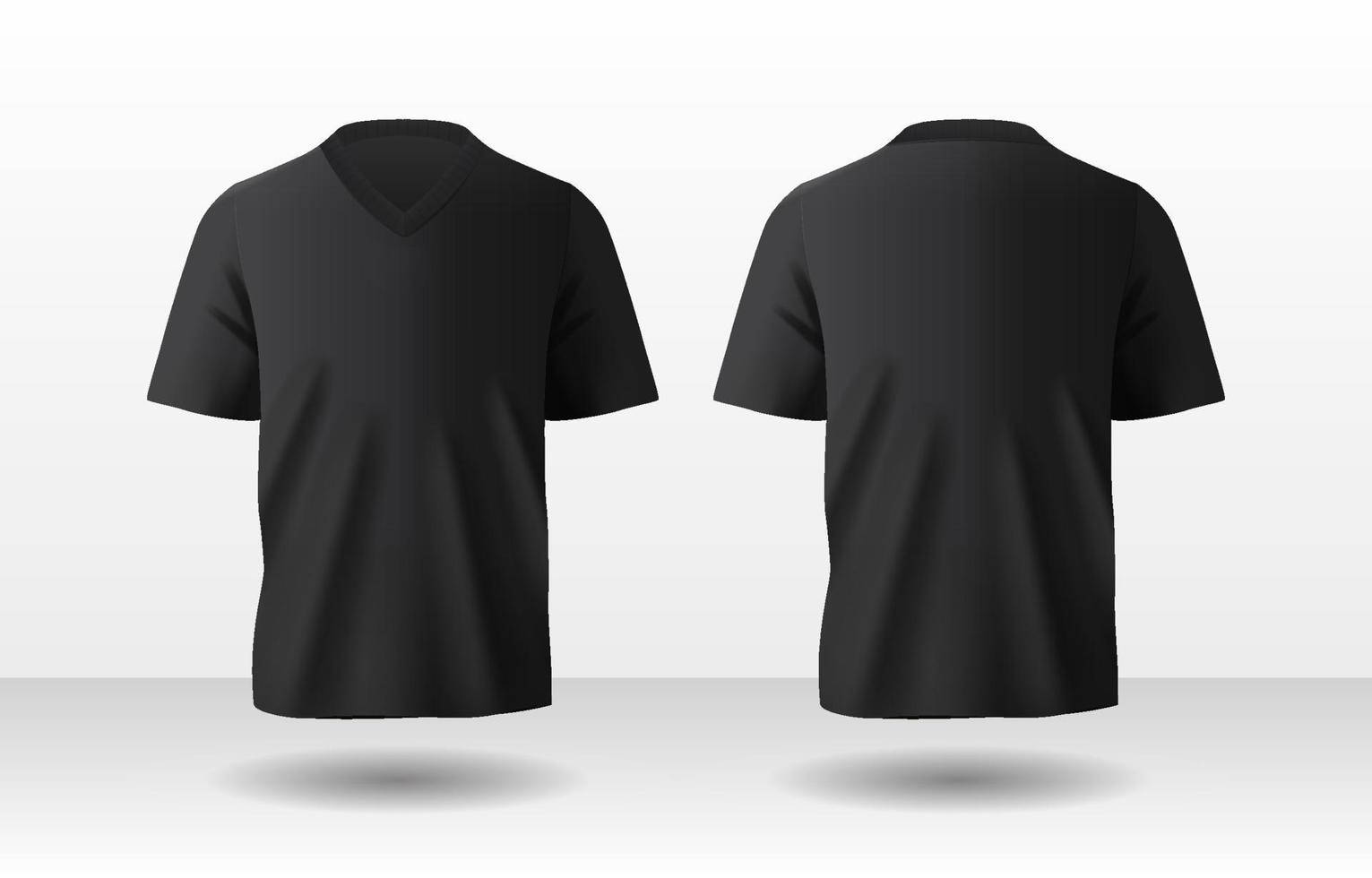 schwarz 3d v Hals T-Shirt Attrappe, Lehrmodell, Simulation vektor