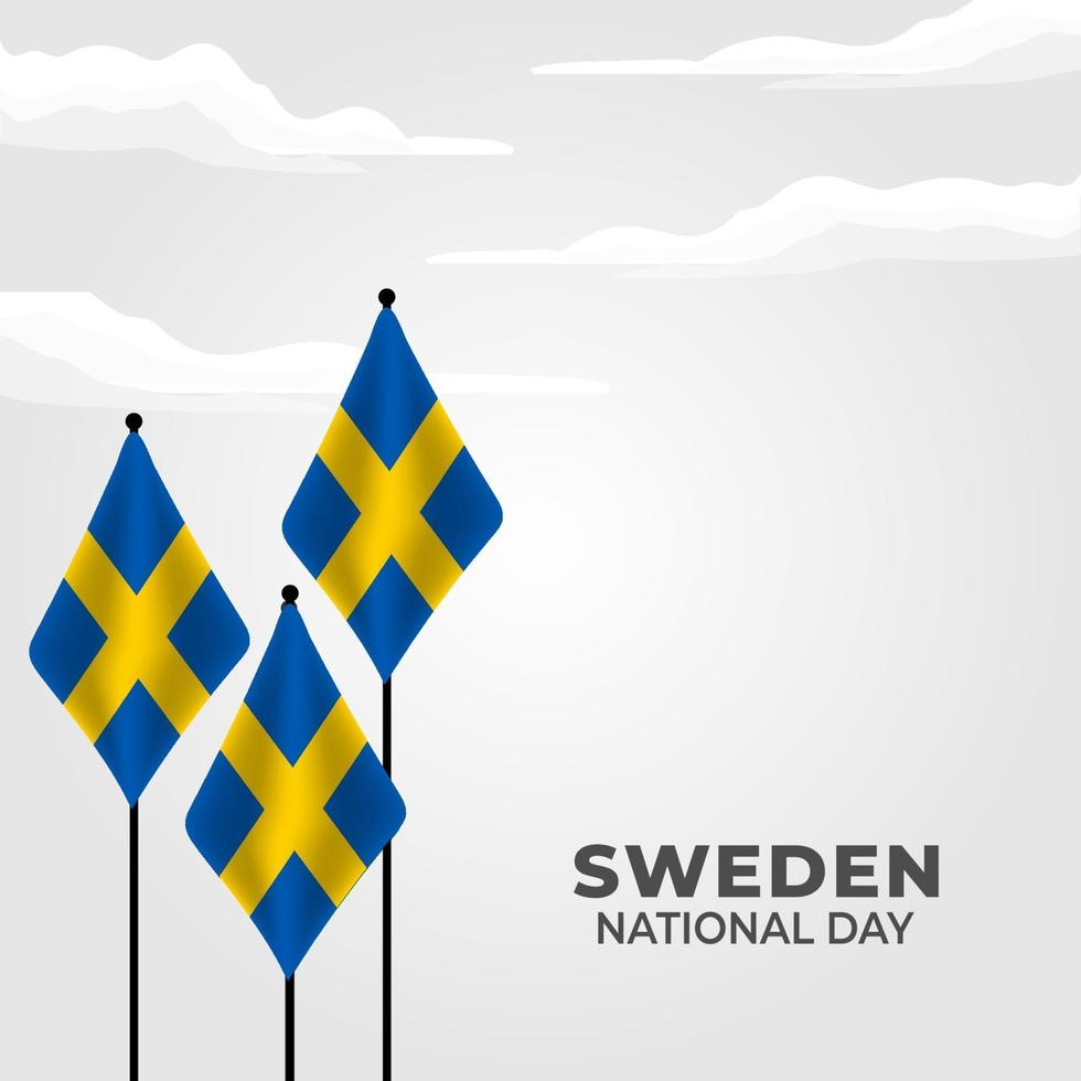 sveriges nationaldag. firades årligen den 6 juni i sverige. glad nationell helgdag av frihet. svensk flagga. vektor