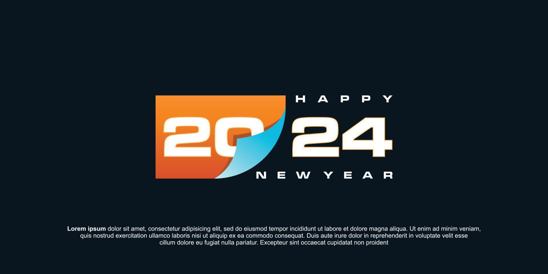 vektor 2023 till 2024 logotyp text firande design mall lämplig för baner hemsida affisch eller hälsning kort
