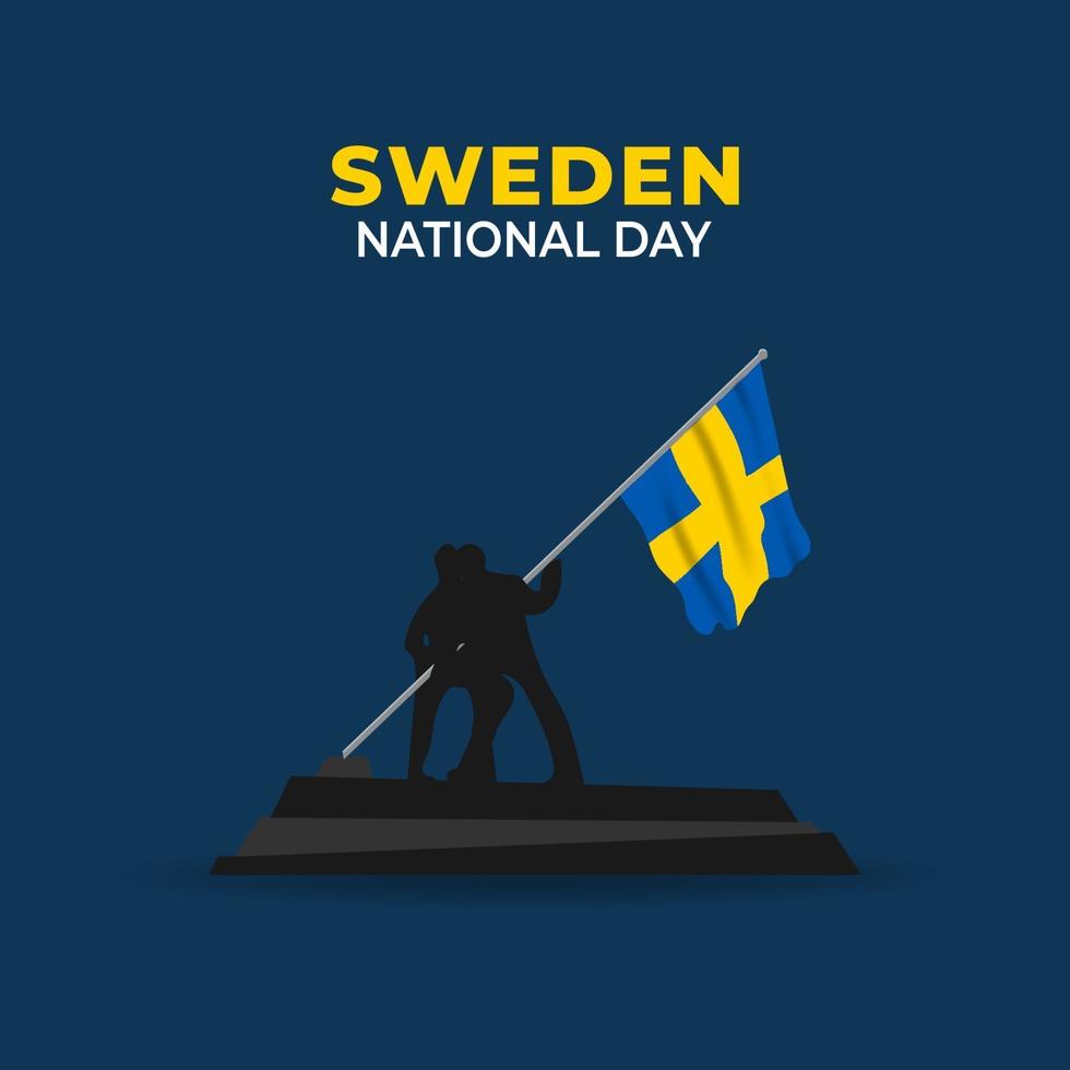 schwedischer Nationalfeiertag. Jährlich am 6. Juni in Schweden gefeiert. glücklicher Nationalfeiertag der Freiheit. schwedische Flagge. vektor