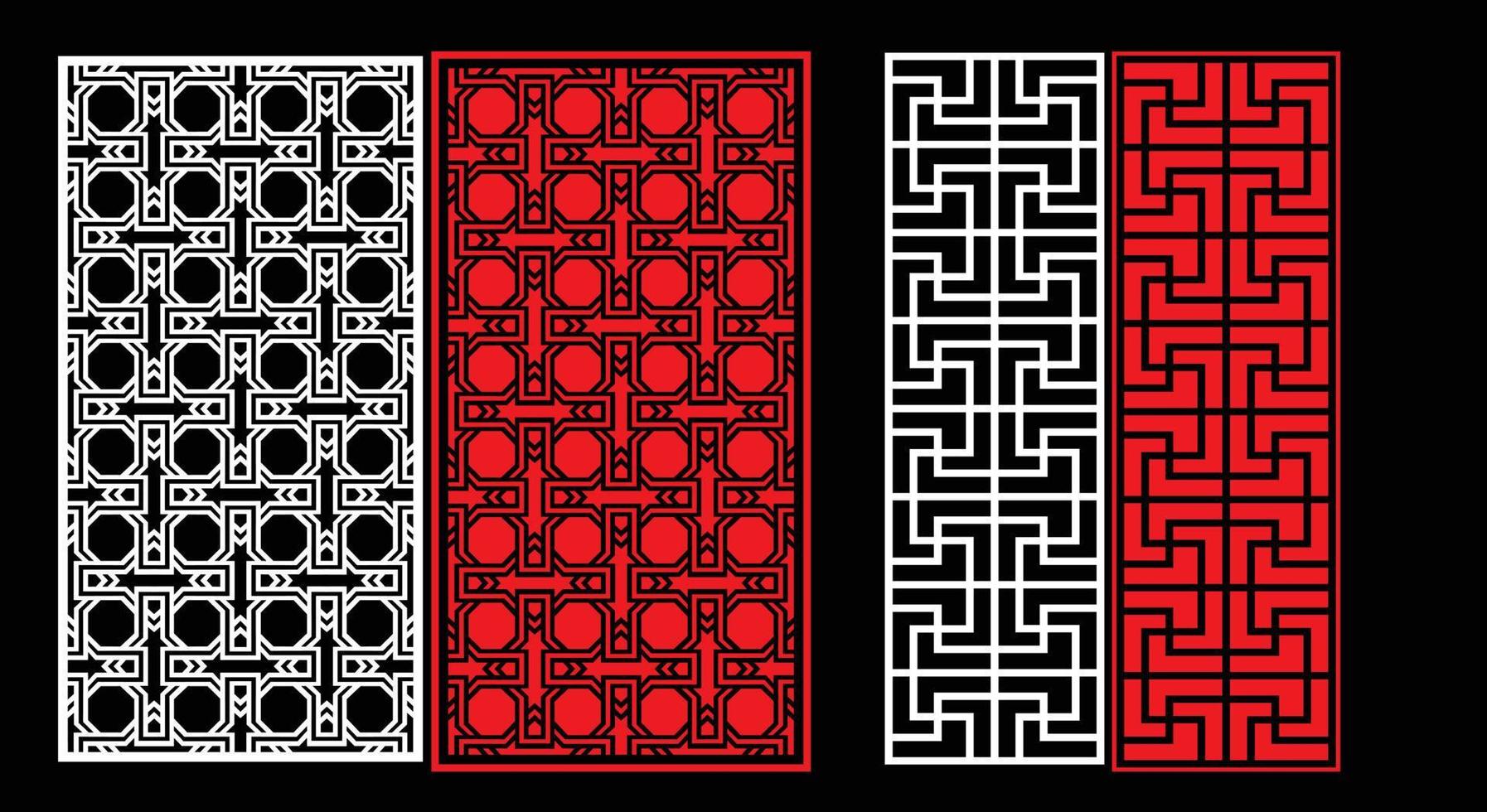 dekorativ Mauer Paneele einstellen jali Design cnc Muster, Laser- Schneiden Muster, Router cnccutting.jali Laser- Schnitt dekorativ Panel einstellen mit Spitze Muster. vektor