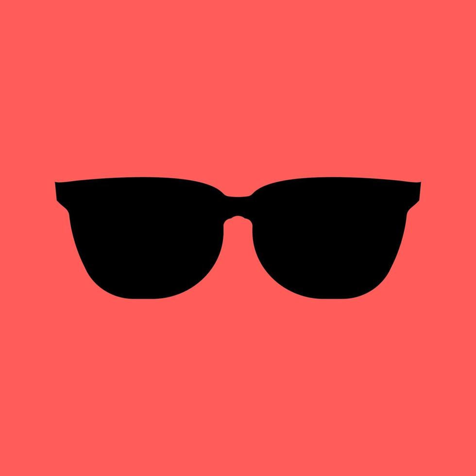solglasögon svart ikon på röd bakgrund. vektor illustration