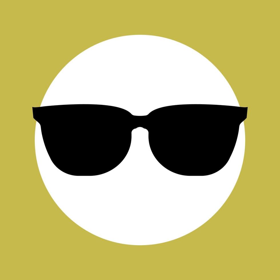 solglasögon svart ikon på gul bakgrund. vektor illustration